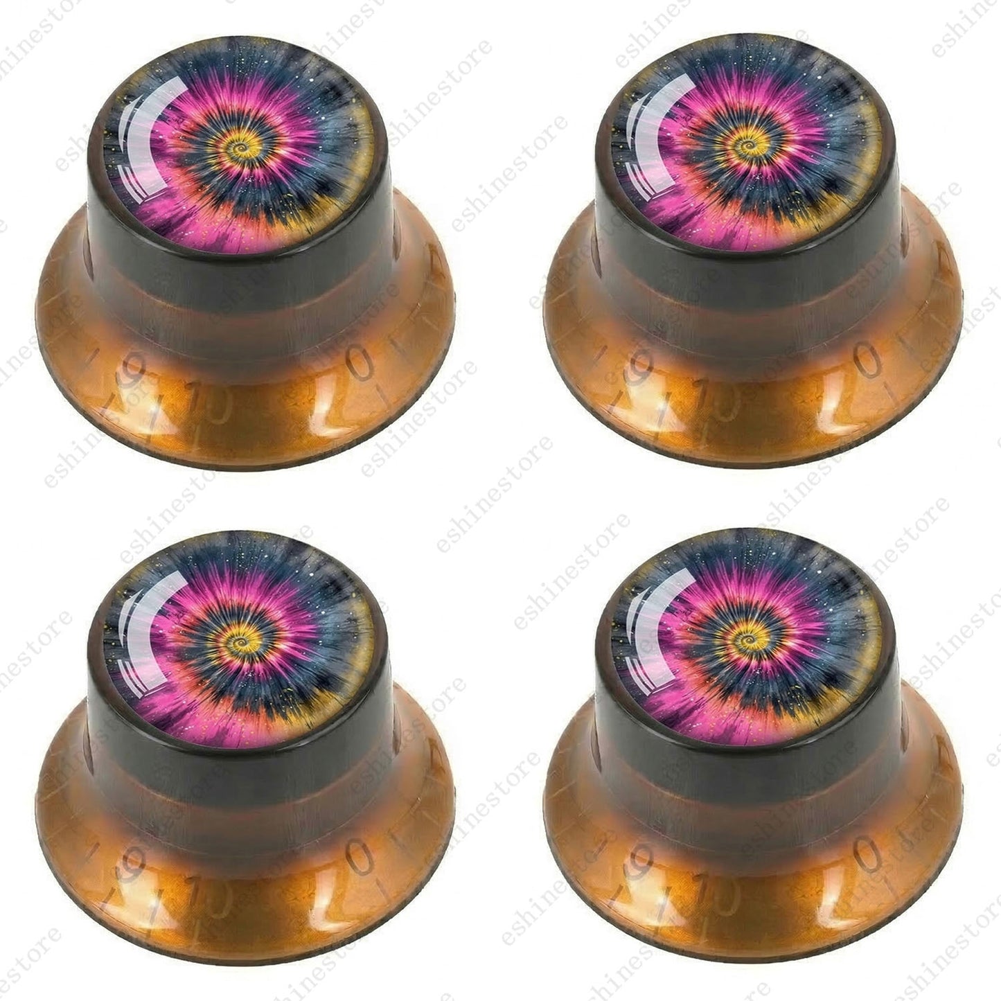 Guitar Reflector Knobs with Spiral Tie Dye Cap Top Hat Knob for Les Paul SG - 07
