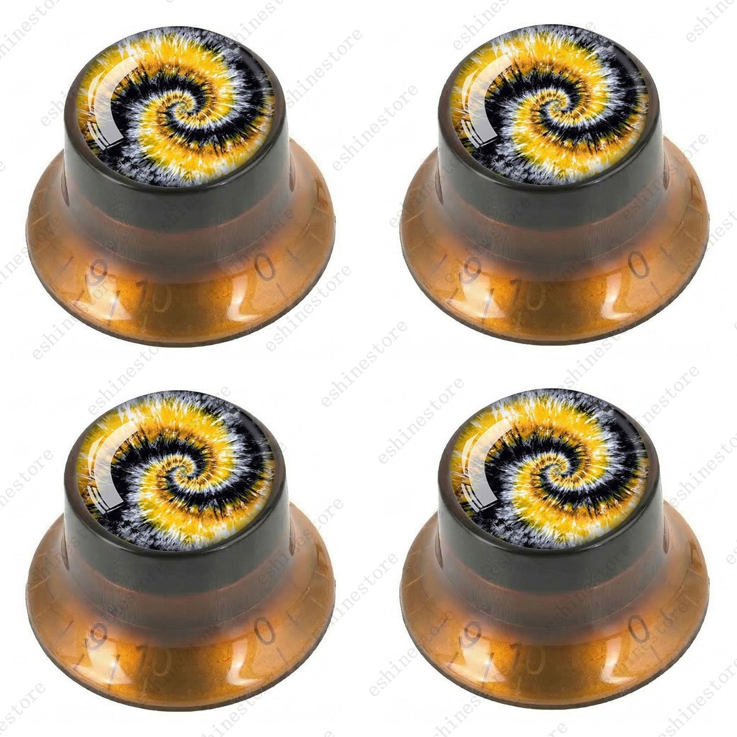 Guitar Reflector Knobs with Spiral Tie Dye Cap Top Hat Knob for Les Paul SG - 06