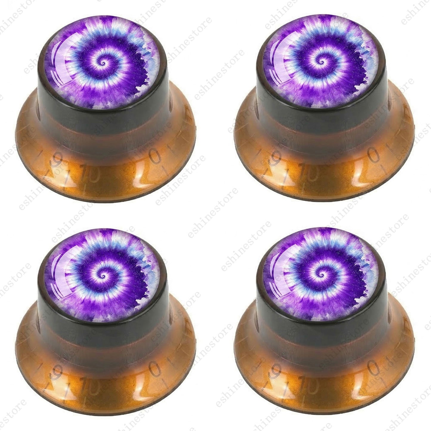 Guitar Reflector Knobs with Spiral Tie Dye Cap Top Hat Knob for Les Paul SG - 09