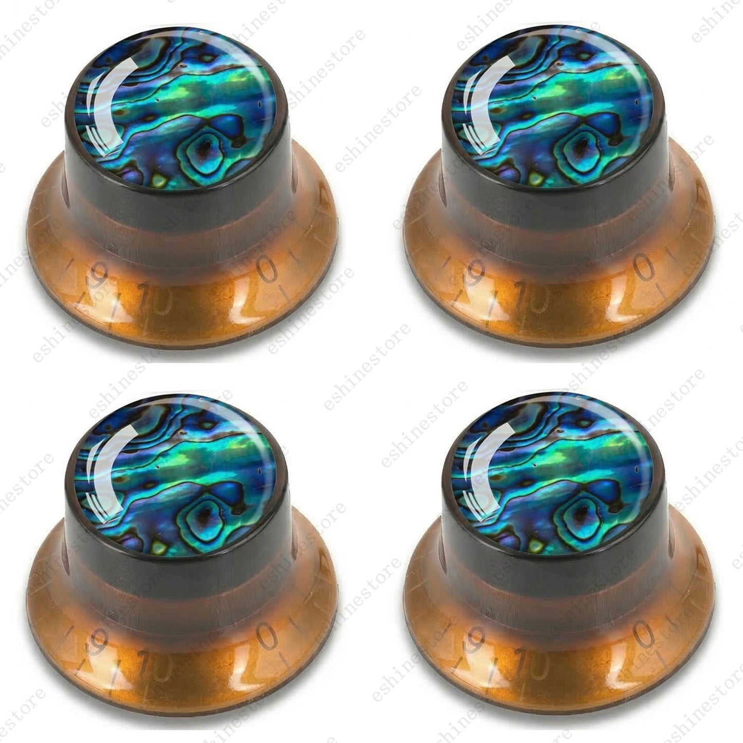 Guitar Reflector Knob with Seashell Pattern Cap Top Hat Knob for Les Paul SG -07