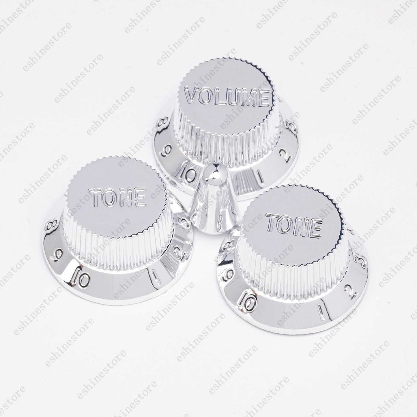 Chrome Silver Strat Pickup Covers Set Guitar Knobs Switch Tip For Stratocaster