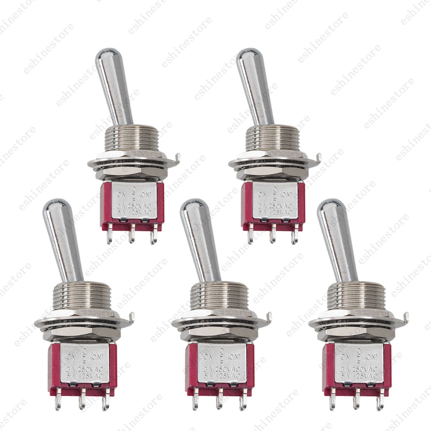 1/3/5 x Guitar/AMP 6Pin 3-Way (ON)-OFF-ON Momentary Fat Bat Toggle Switch Sealed