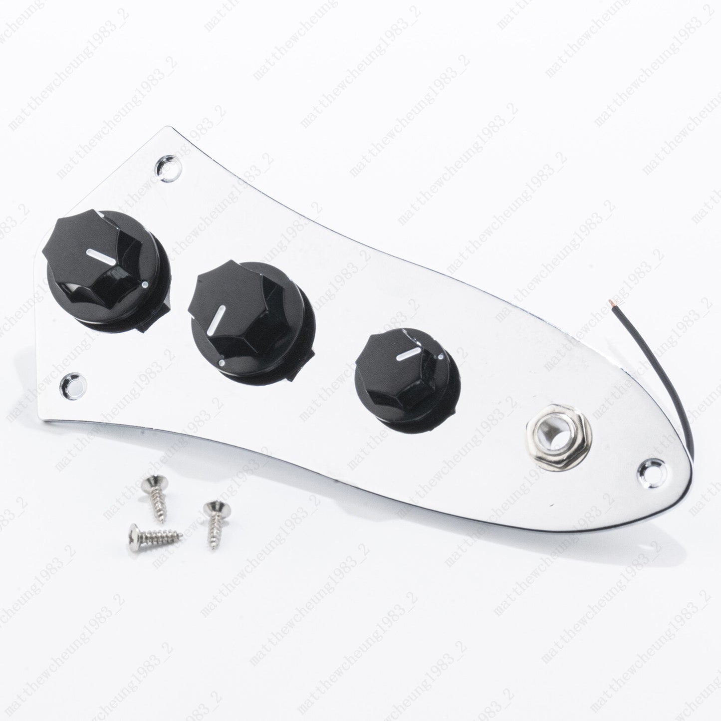 Chrome Prewired Loaded Control Plate Switch Knob Sets For Jazz JB Bass Guitar