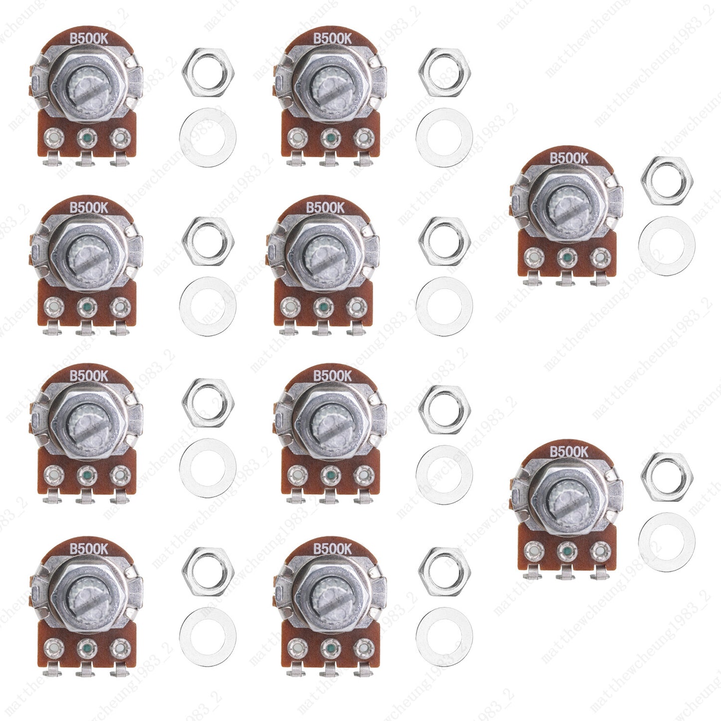 1/3/5/10X Mini Potentiometer Long 18mm A/B 250k/500k Volume Tone Taper Pot
