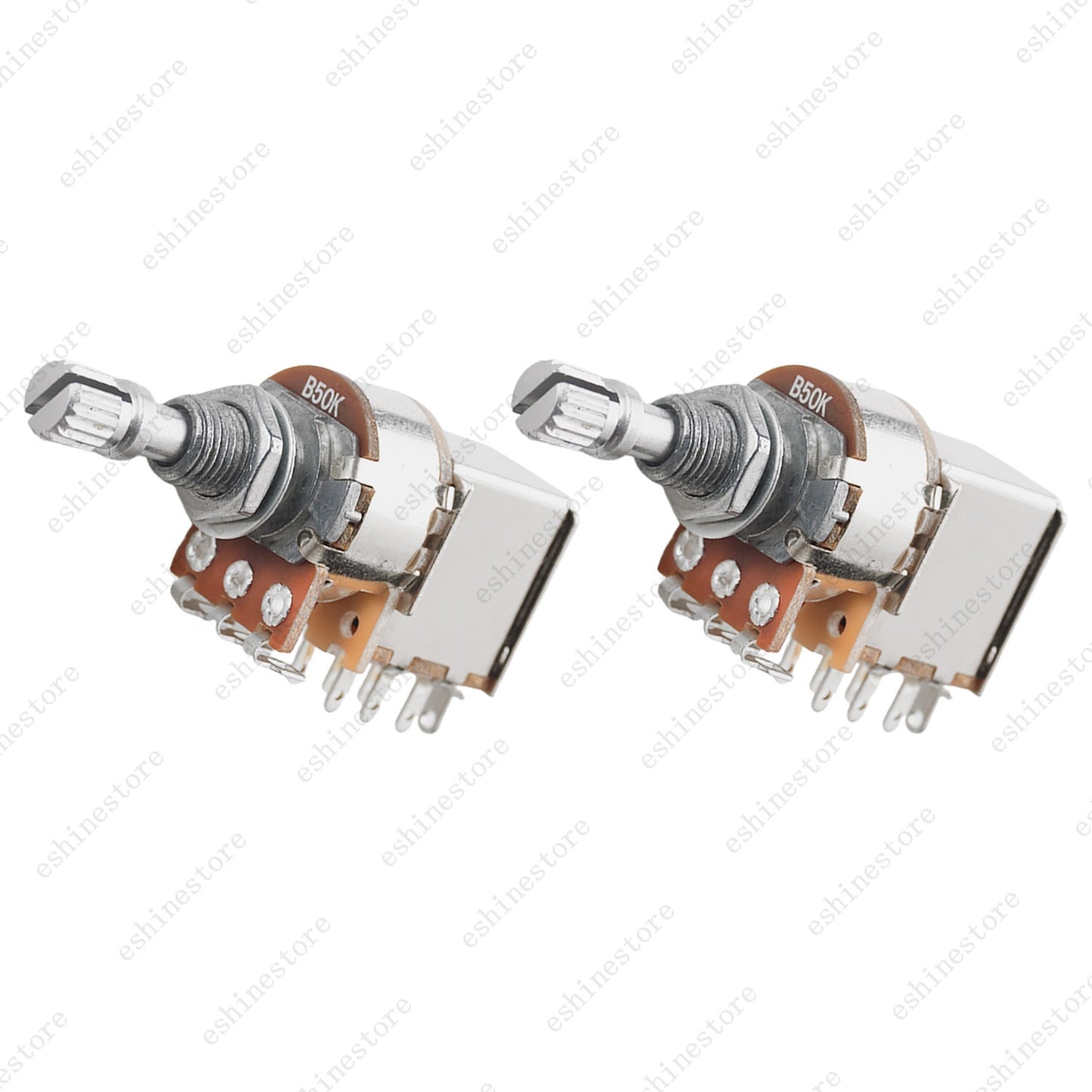 2pcs Guitar Push Pull Potentiometer 18-Split Long Shaft A/B/25K/50K Tone Volume