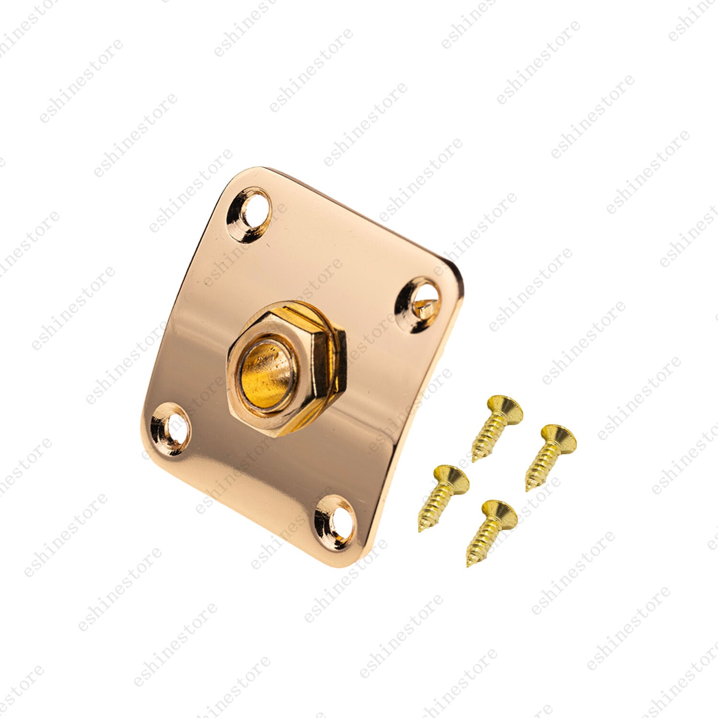 Electric Guitar Output Square Jack Metal Plate Socket with Screws For Les Paul