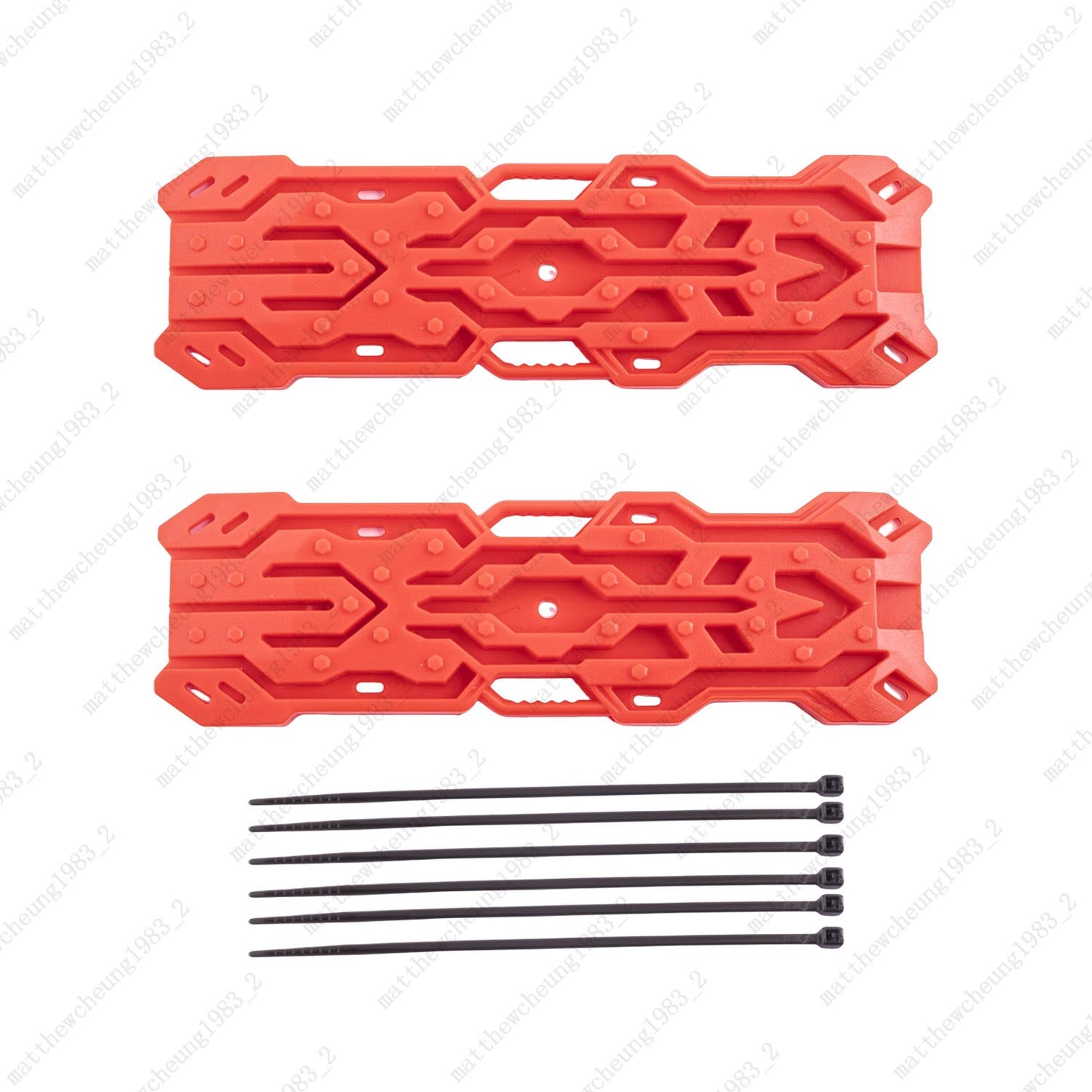 2pcs Light Plastic Recovery Board for RC Car-1/8 1/10, Black/Red, 141.5x42.5mm