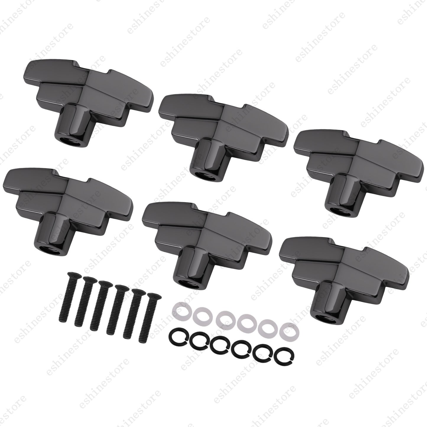 1 Set (6Pcs) Guitar Tuning Peg Button Machine Head T-Shaped Buttons - 4 Colors