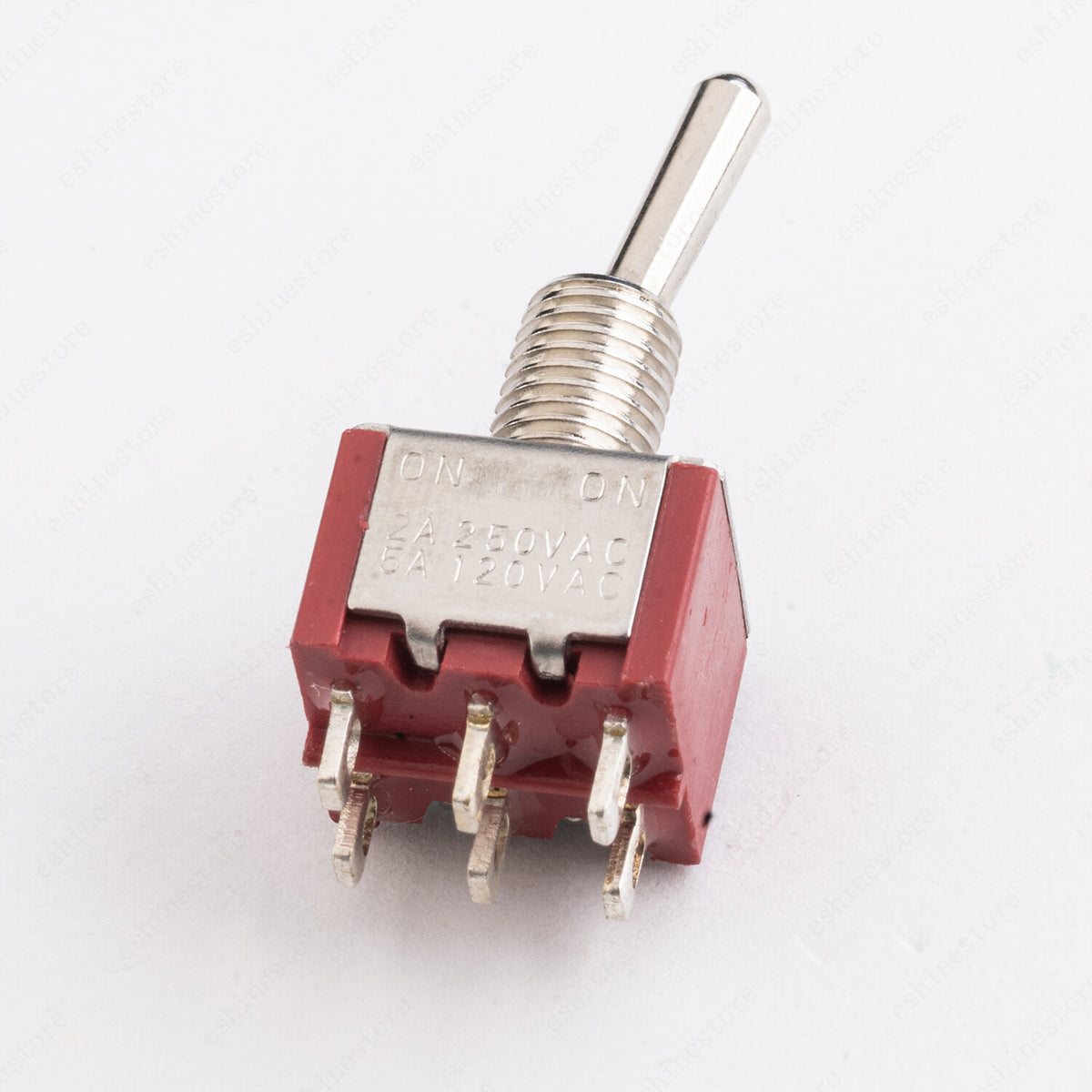 1 Pcs DPDT Red 2 Way 6 Pin ON ON Guitar Mini Toggle Switch Car/Boat Switches