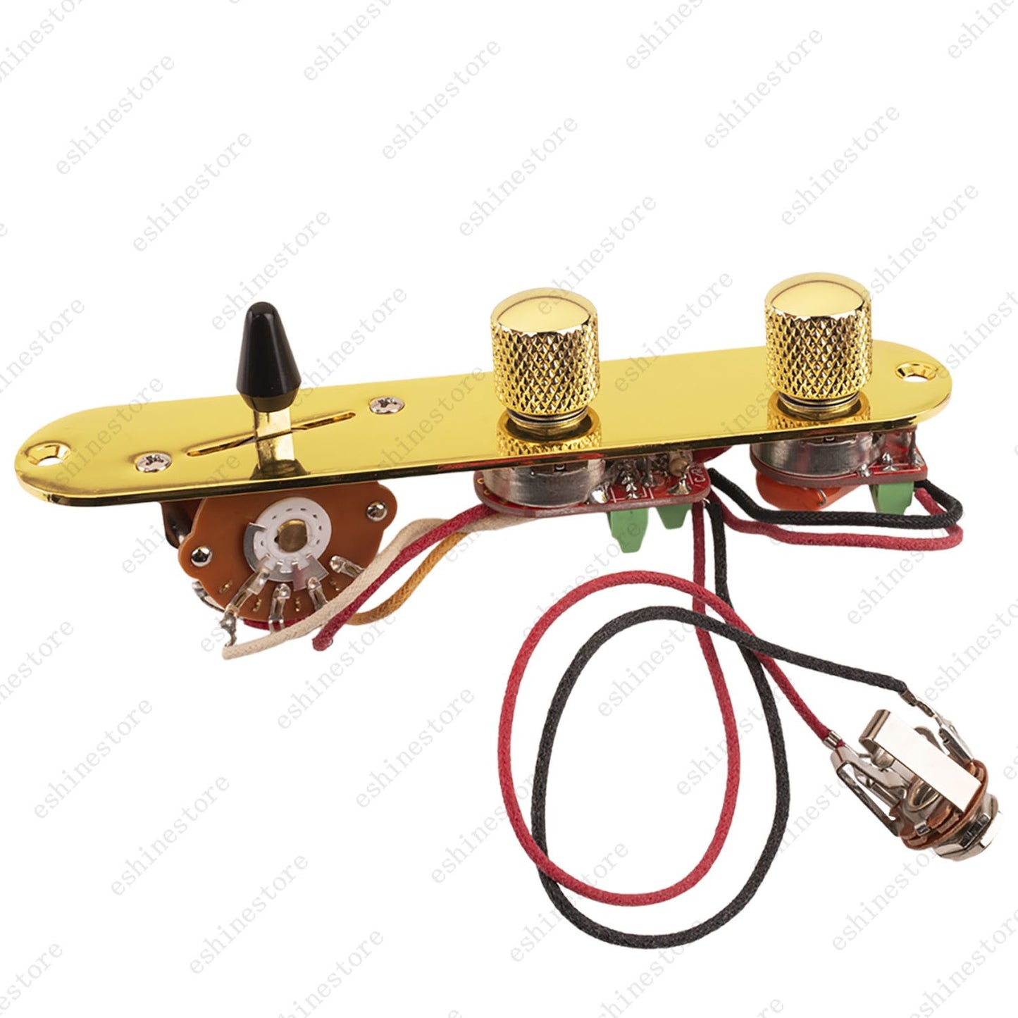 Solderless Brass Shaft Pots 3-Way Angled Switch Slot Plate Wiring Harness for TL