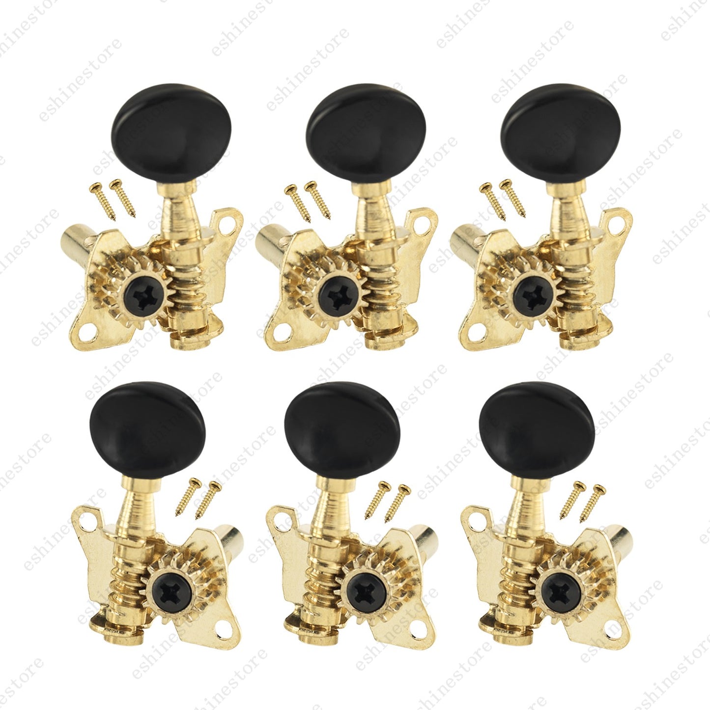 Guitar Open-Gear Tuning Pegs 1:15 Ratio Single Hole Tuners for Acoustic Guitar