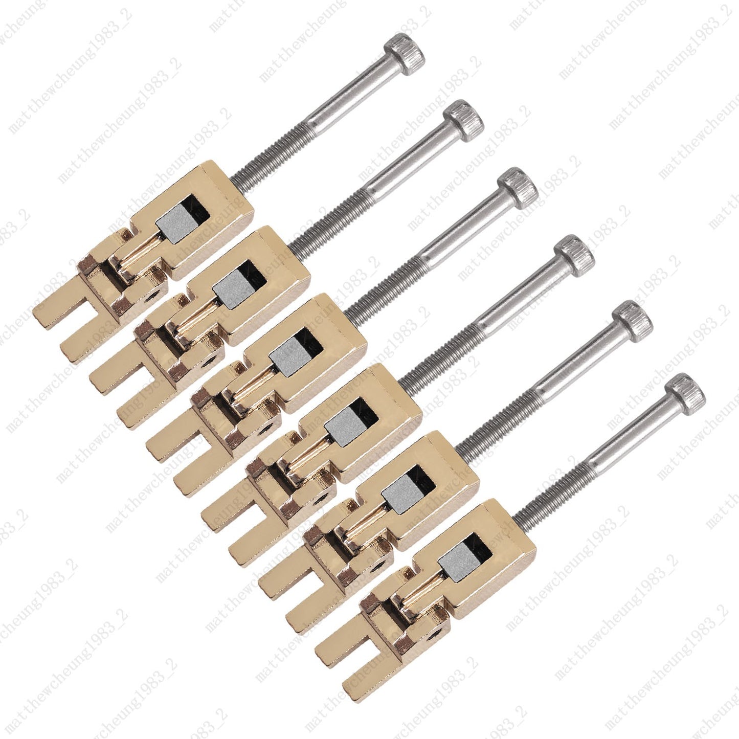 6x Double Locking Tremolo Bridge Saddles Metal Blocks for Floyd Tremolo System