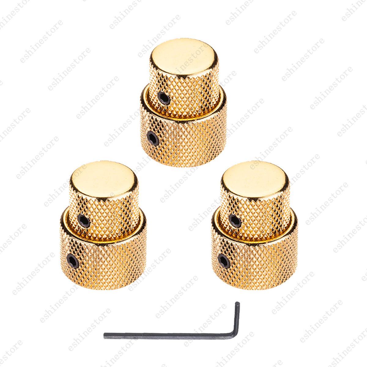 3Pcs Metal Dual Concentric Stacked Control Knobs for Electric Bass Guitars