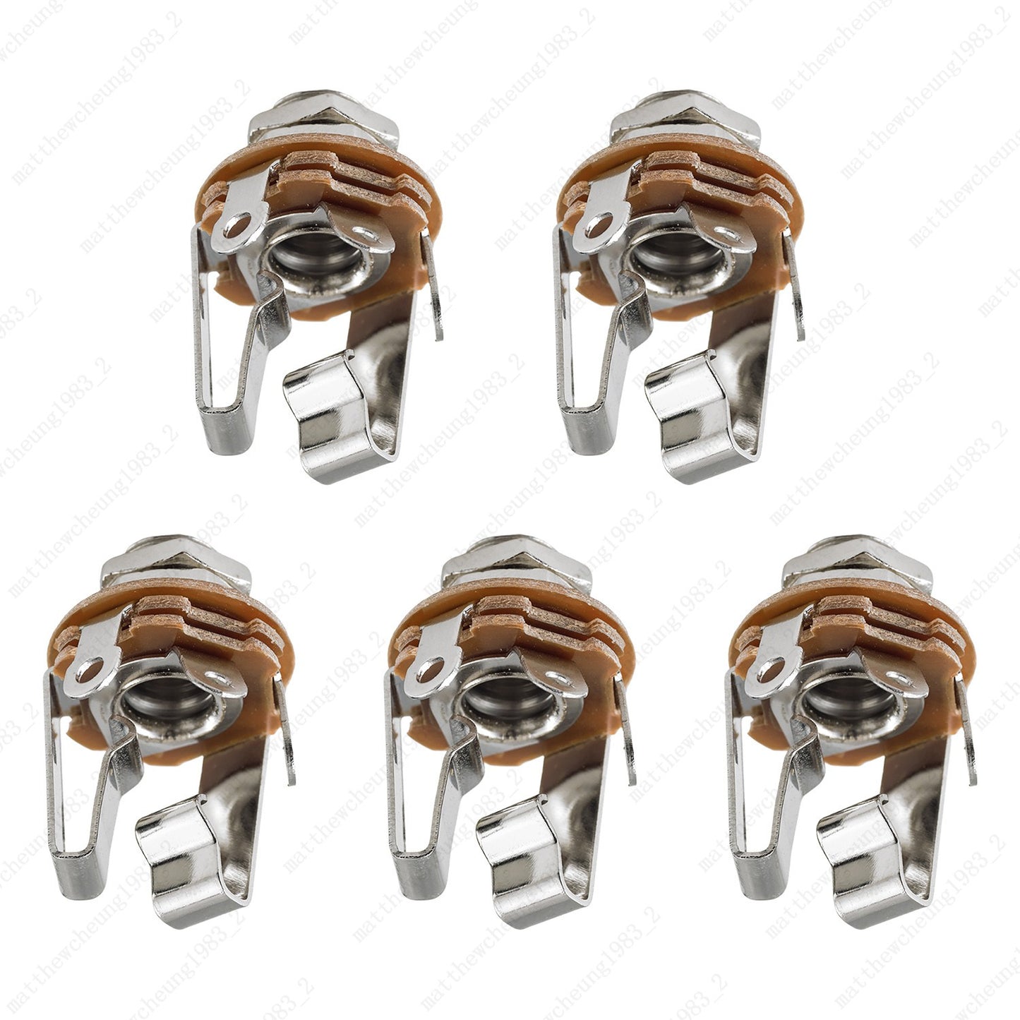 1/2/5 x Electric Guitar Bass 1/4'' 6.35mm Stereo Input Output Jack Socket-Nickel