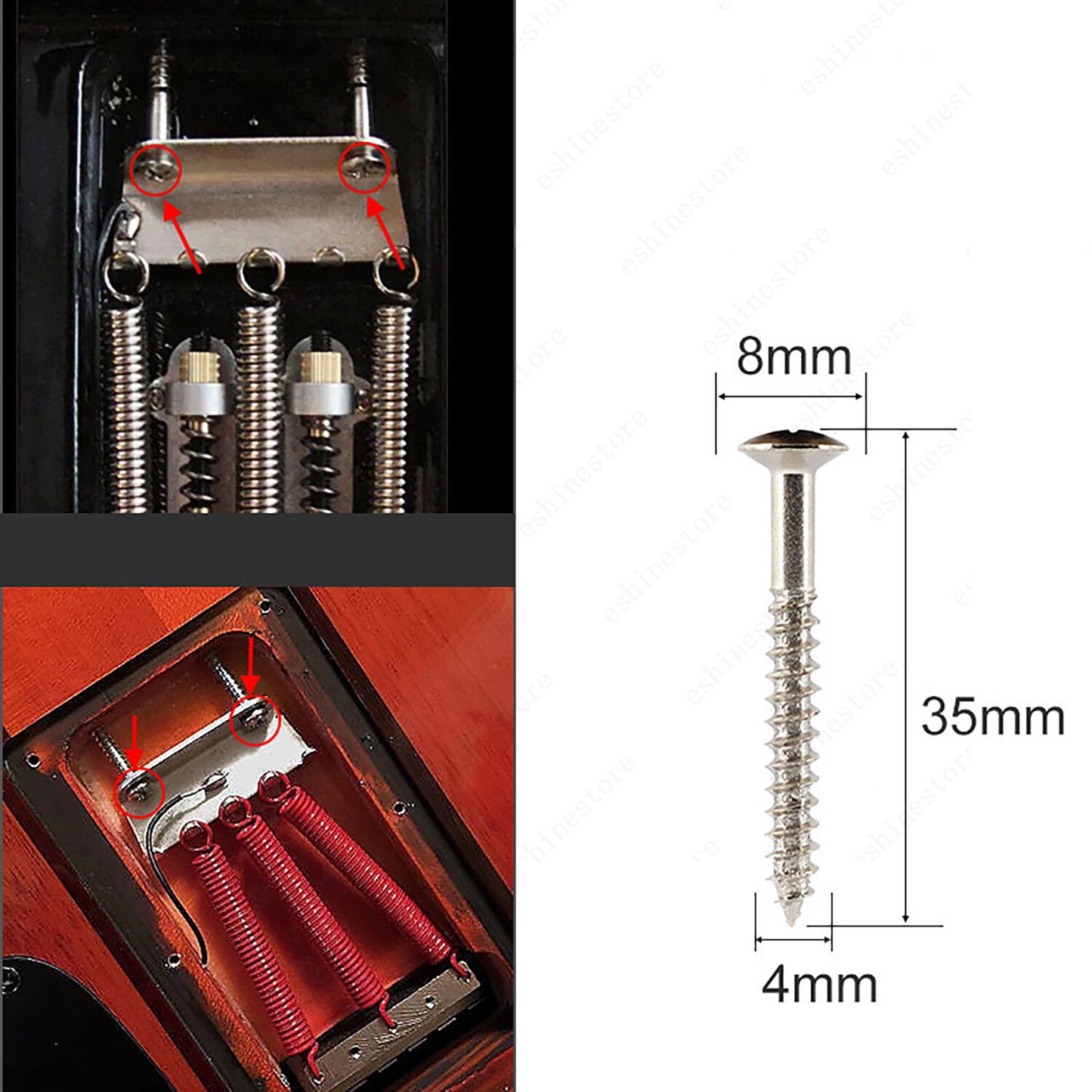 4 Pcs 4*35mm Guitar Tremolo Trem Screws For Strat / Floyd Rose Tremolo Bridge
