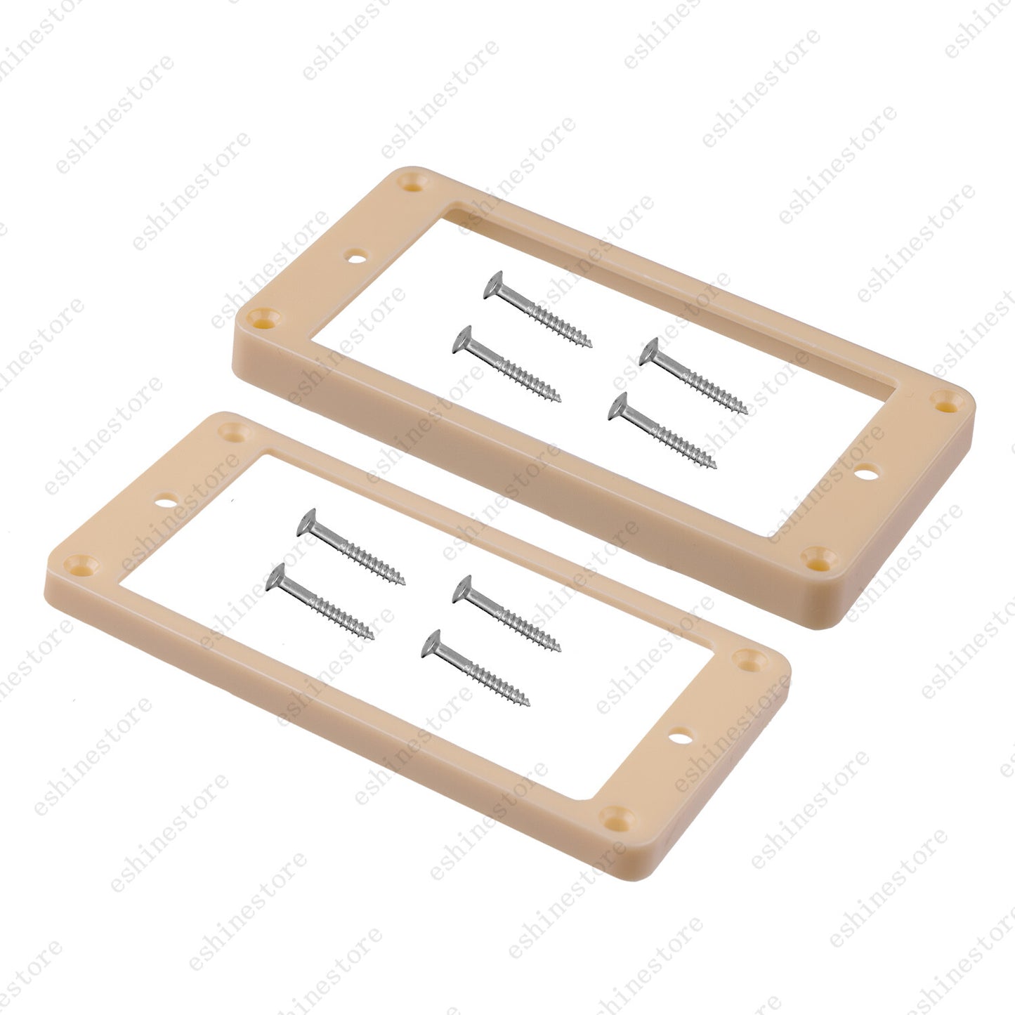 2 Pcs Plastic Flat Bottom Humbucker Pickup Rings Guitar Bridge Neck Frame For LP
