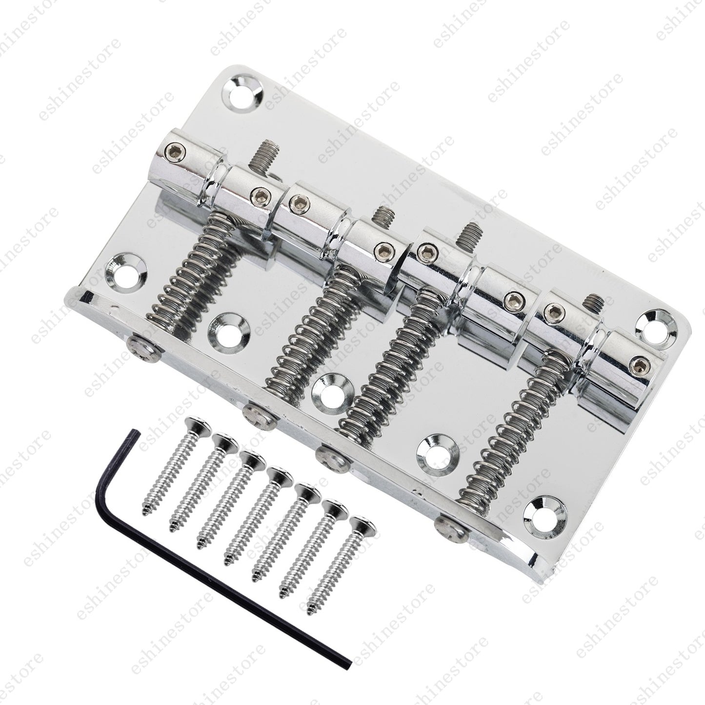 4-String Hard Tail Fixed Bass Guitar Bridge with Screws for Jazz/Precision Bass