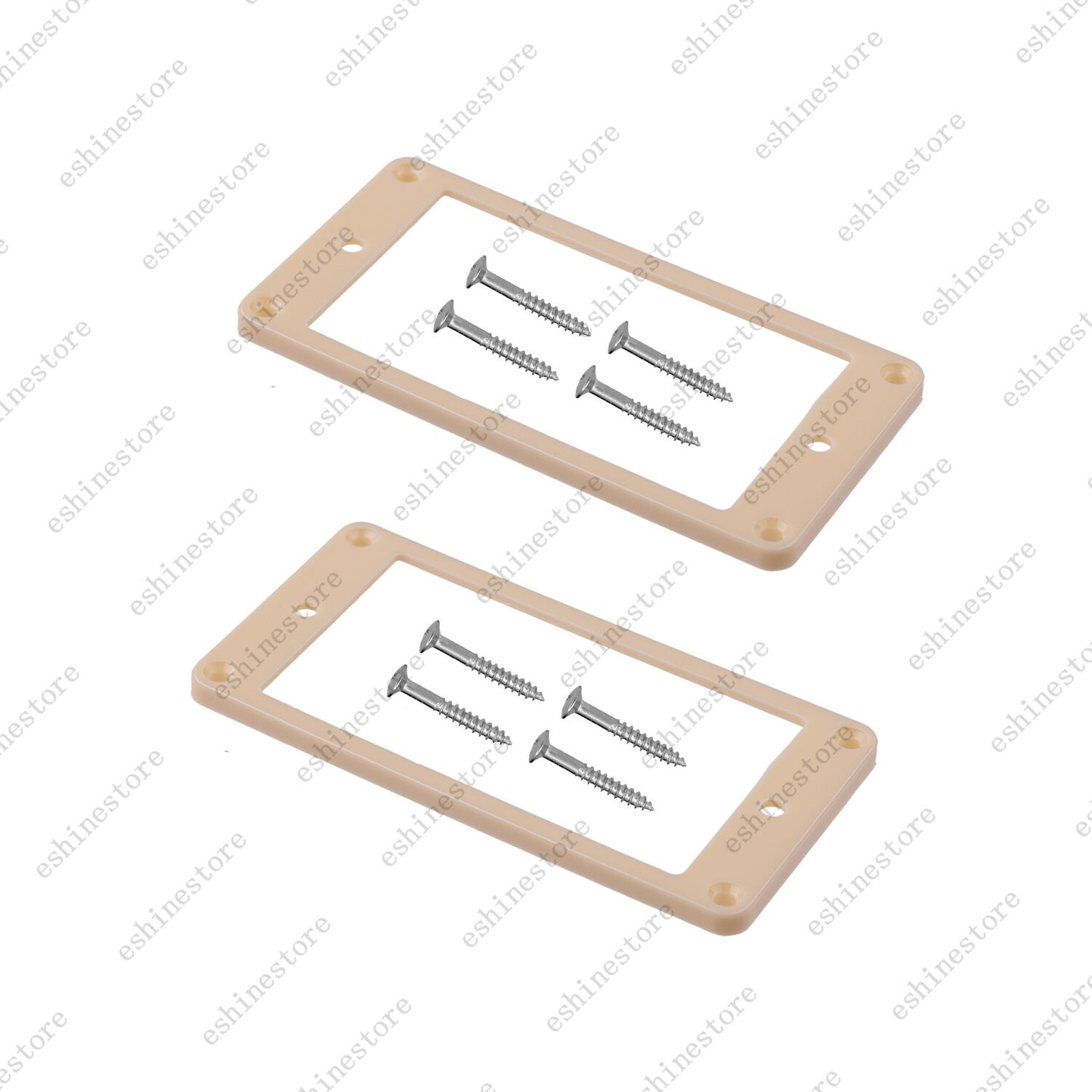 2 Pcs Plastic Guitar Flat Bottom Humbucker Pickup Rings Frame with Screws