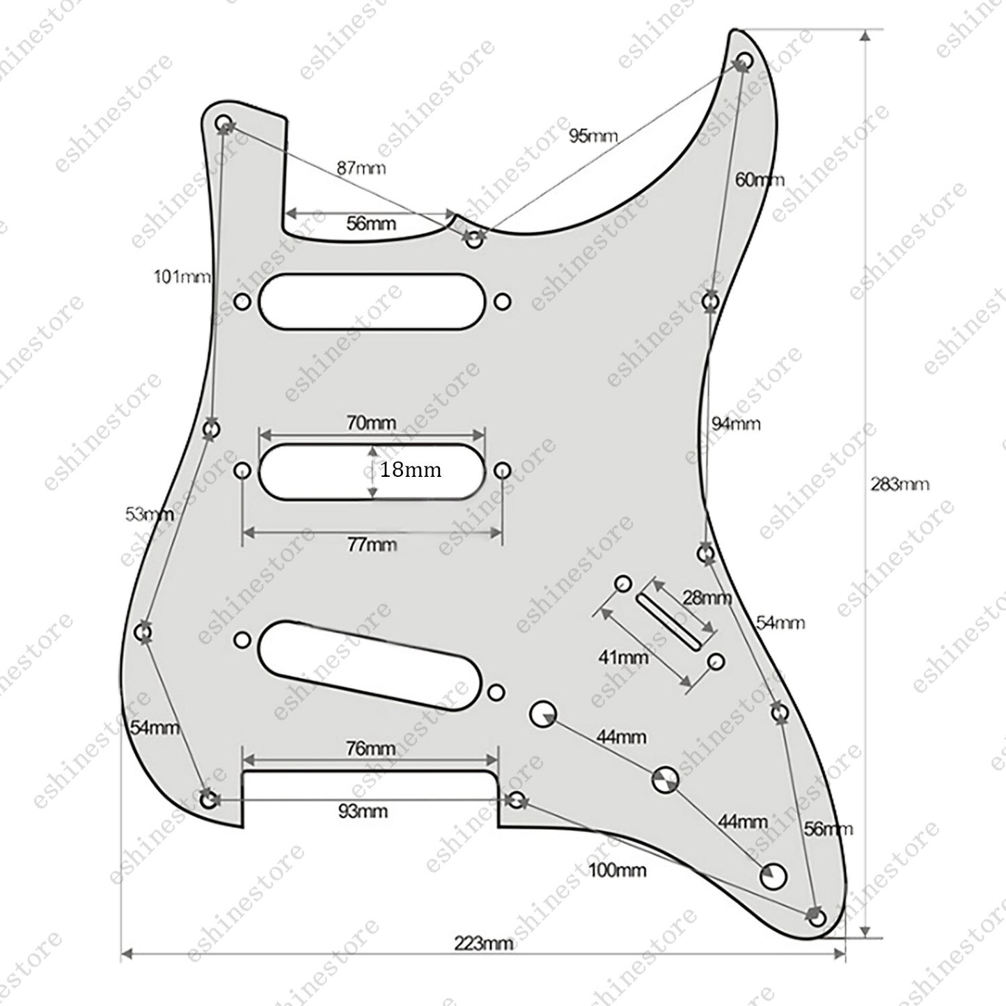 SSS Style 11 Hole Gold Mirror Pickguard Pickup for USA MIM Standard Fender Start