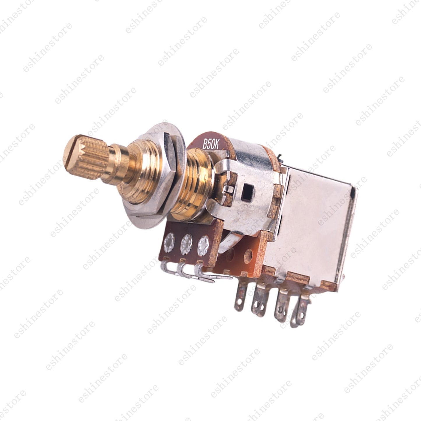 1pcs Full Brass Long Shaft Push Push Volume Tone Pot A/B25/50K For Active Pickup