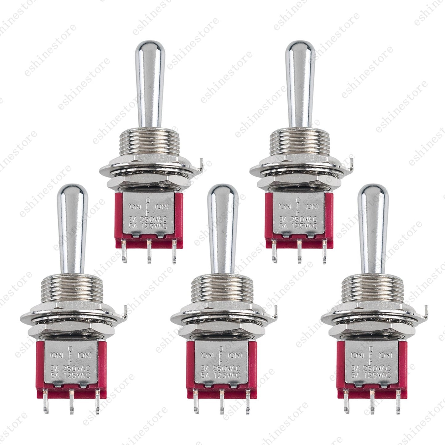 1/3/5 x Guitar 6Pin 3-Way (ON)-OFF-(ON) Momentary Fat Bat Toggle Switch Sealed