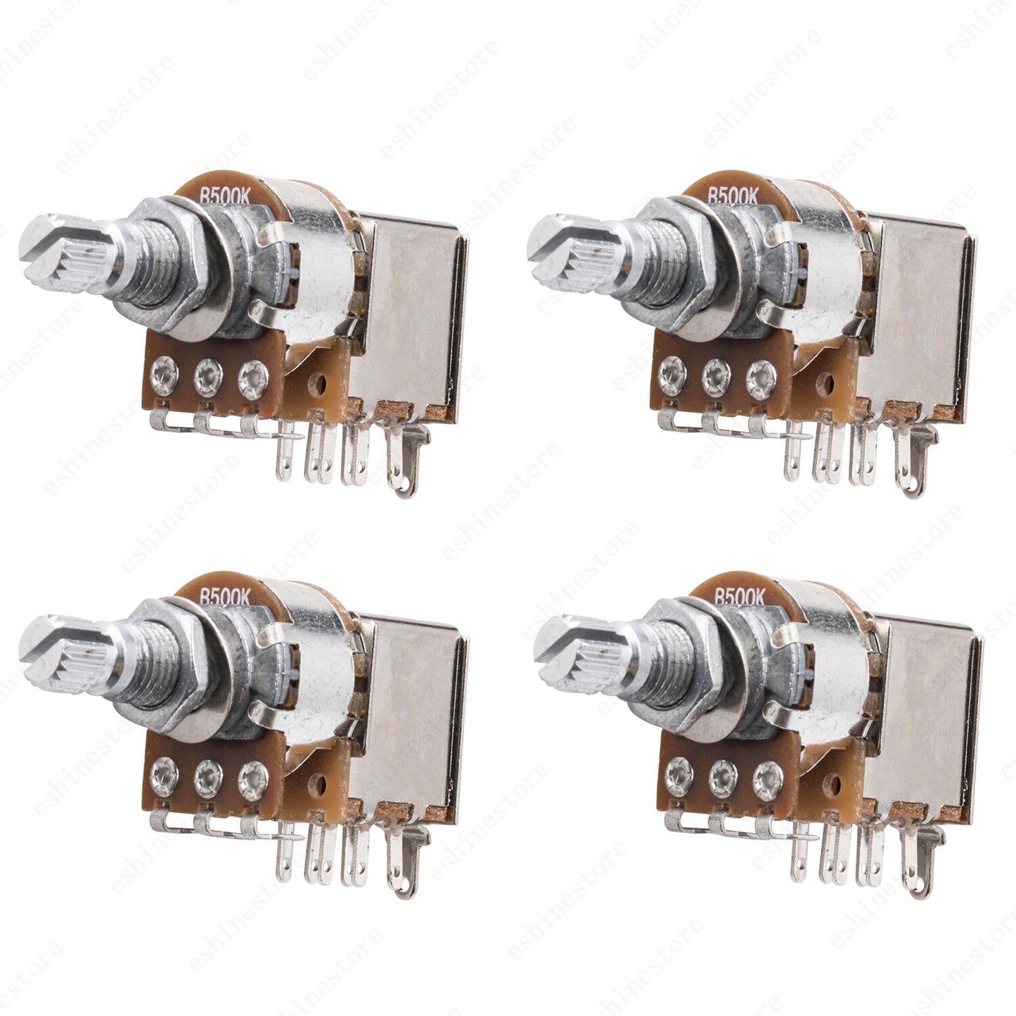 4 Pcs Guitar Push Pull Pot 18-Split Long Shaft switch, A/B/250/500K Tone Volume