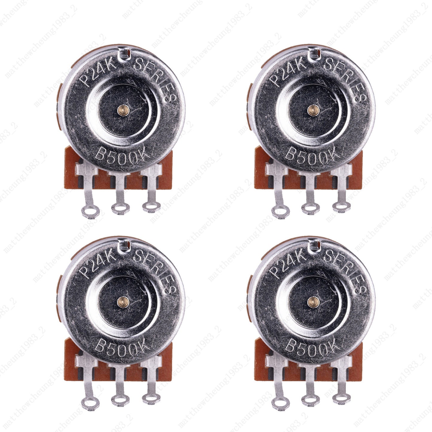 A/B 250K/500K Guitar Potentiometers Brass 15mm Short Shaft Pot US 24 Spline Fine