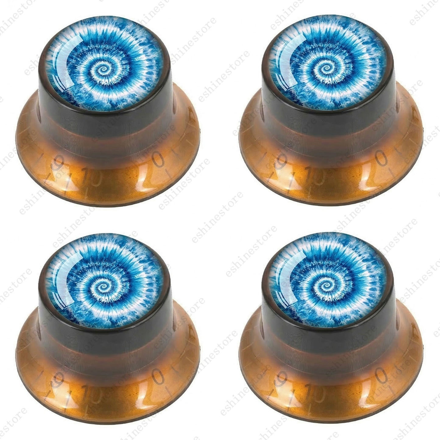 Guitar Reflector Knobs with Spiral Tie Dye Cap Top Hat Knob for Les Paul SG - 05