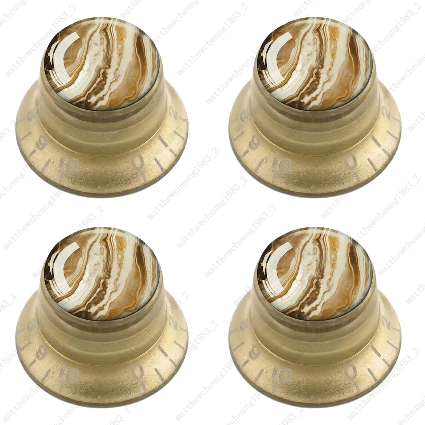 4Pcs Gold Guitar Reflector Knob For Les Paul SG -10 Marble Texture Style Options