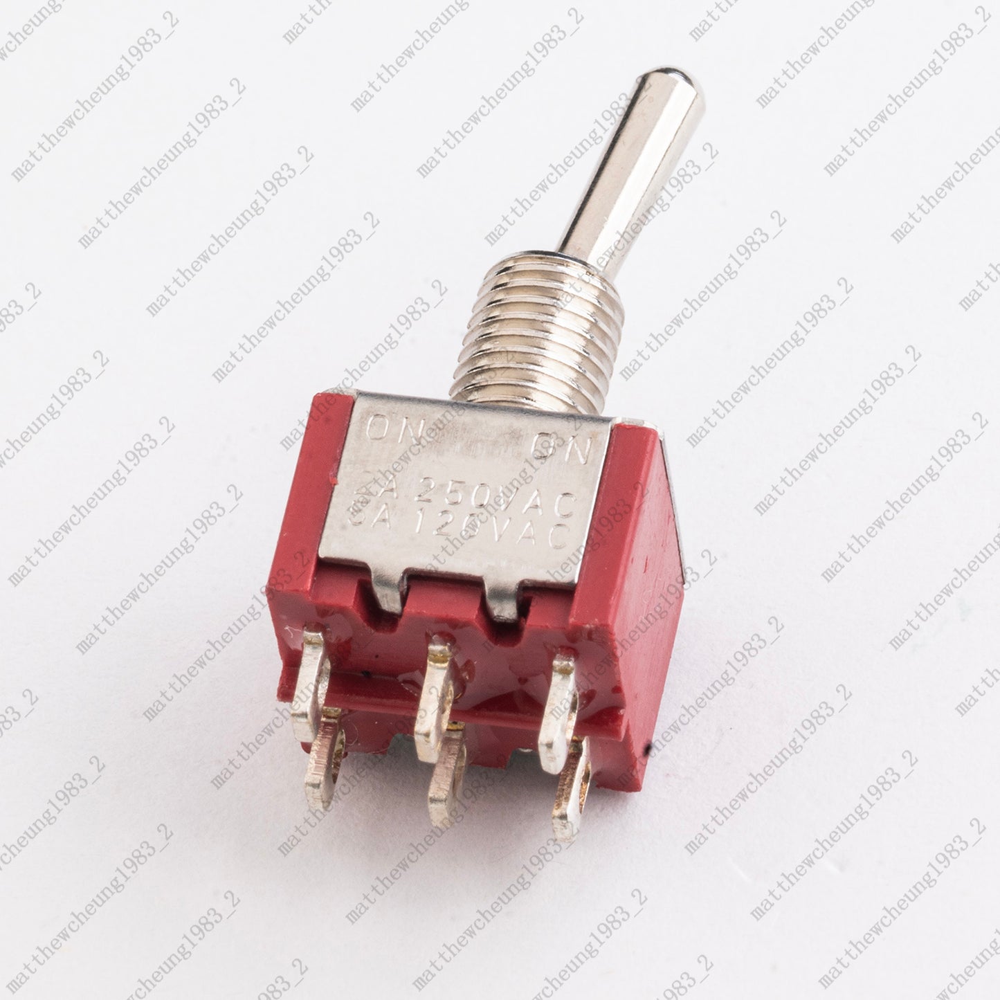 1 Pcs DPDT Red 2 Way 6 Pin ON ON Guitar Mini Toggle Switch Car/Boat Switches
