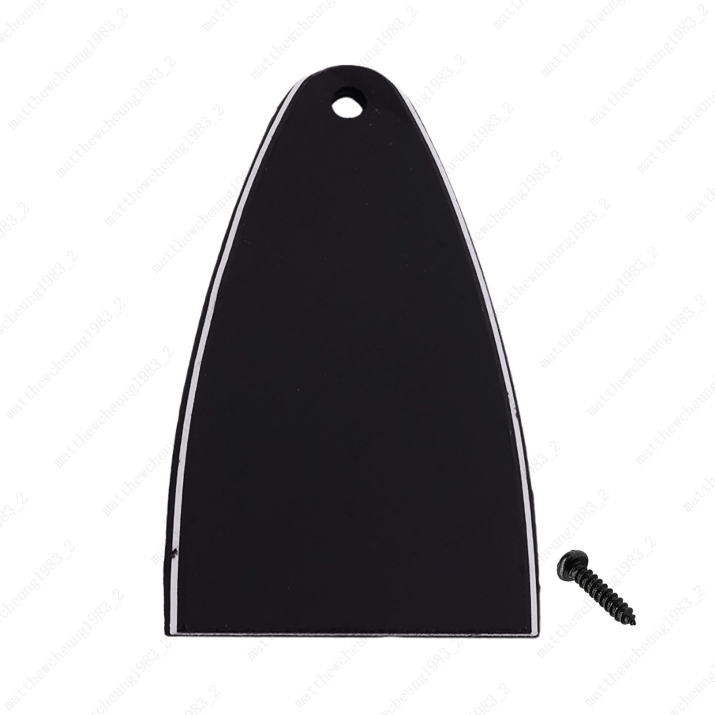 1 Hole 3Ply Plastic Black Guitar Truss Rod Cover Plate for Electric Guitar