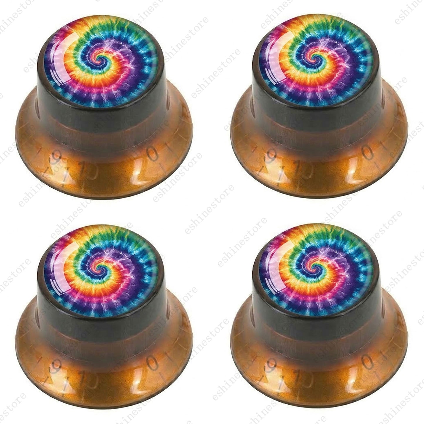Guitar Reflector Knobs with Spiral Tie Dye Cap Top Hat Knob for Les Paul SG - 04