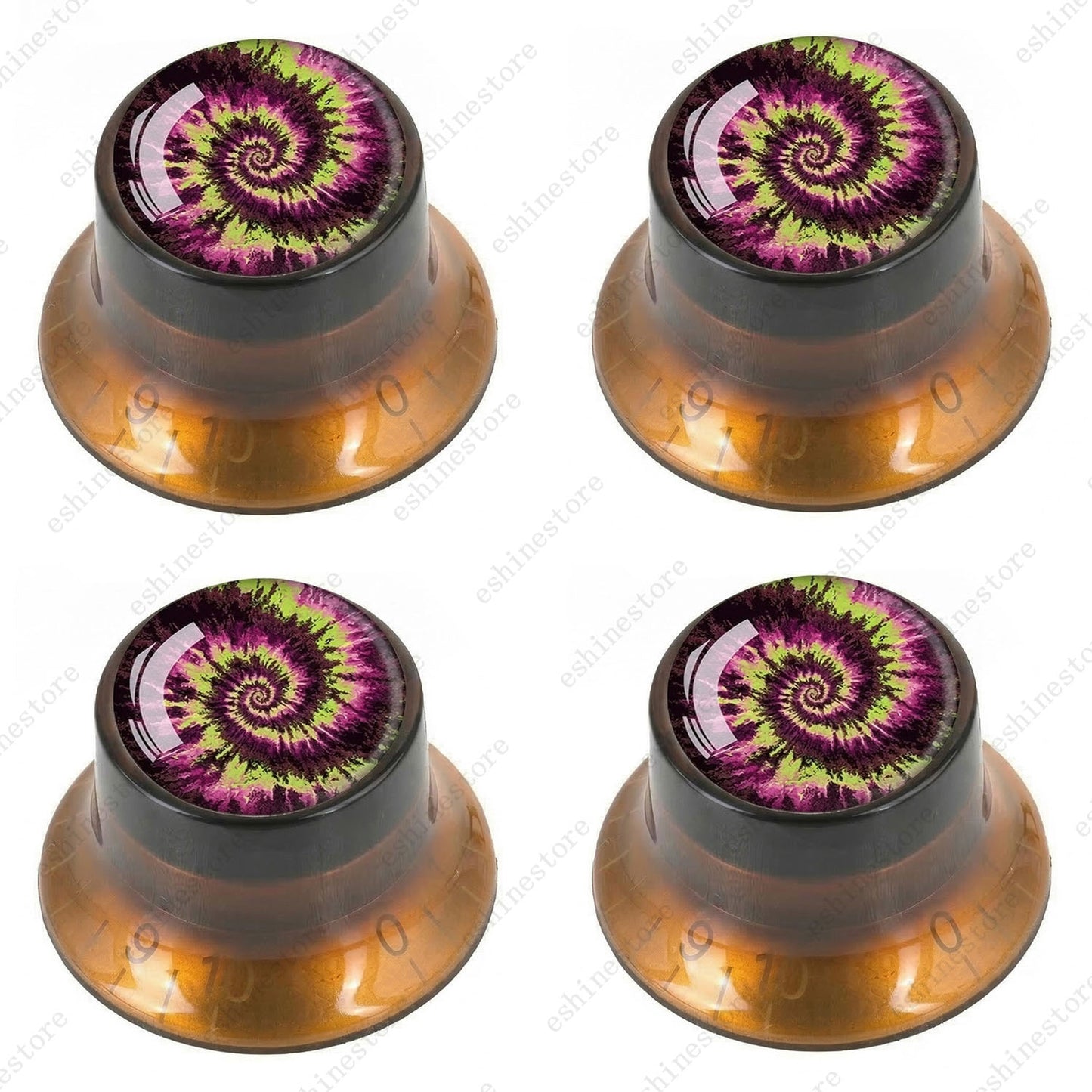 Guitar Reflector Knobs with Spiral Tie Dye Cap Top Hat Knob for Les Paul SG - 01
