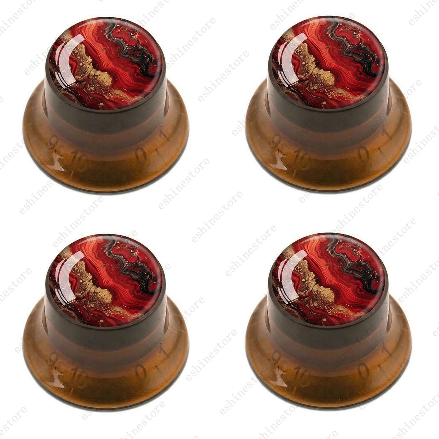 Guitar Reflector Knobs with Abstract Art Cap Top Hat Knobs for Les Paul SG - 08