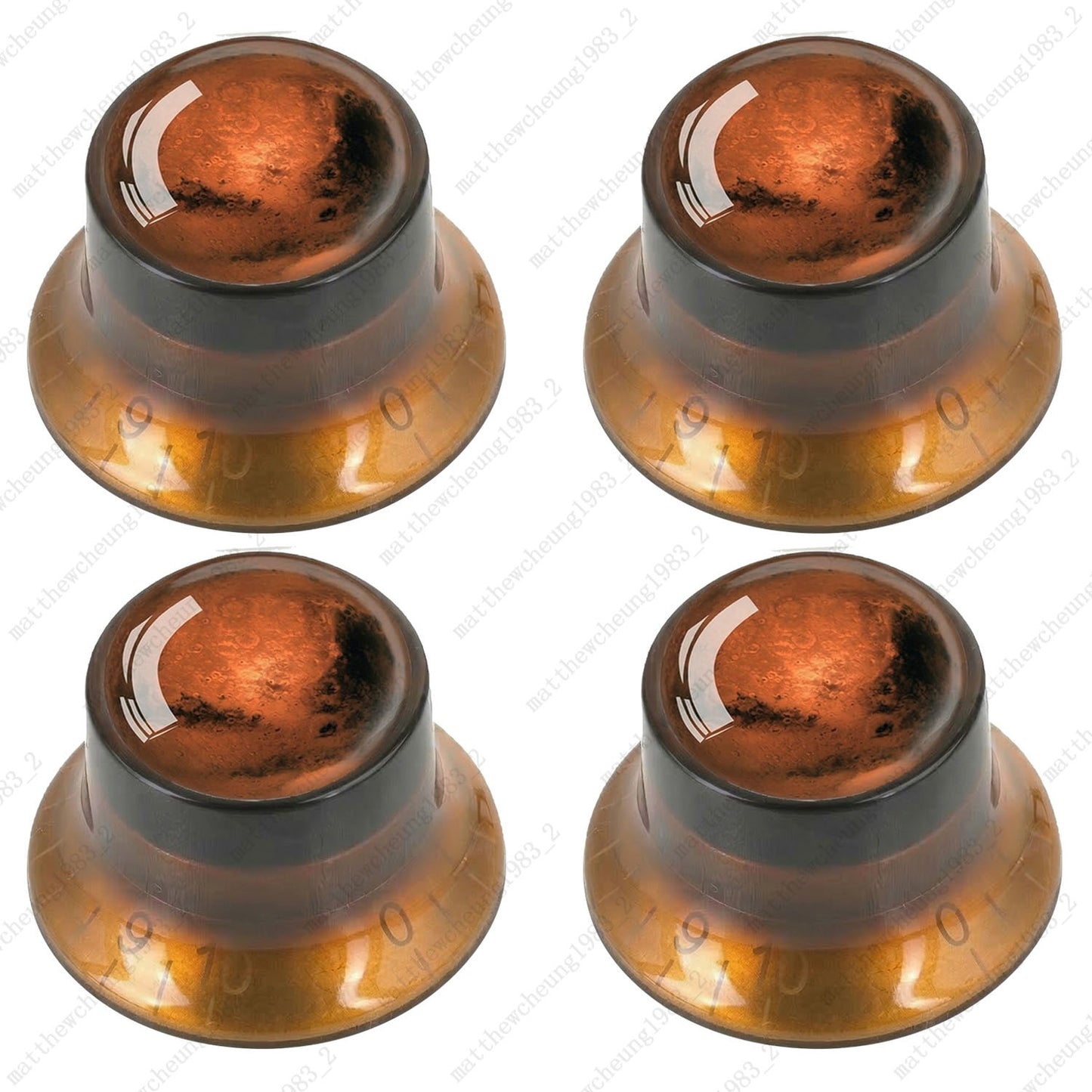4Pcs Amber Guitar Reflector Knos For Les Paul SG -8 Solar System Pattern Option