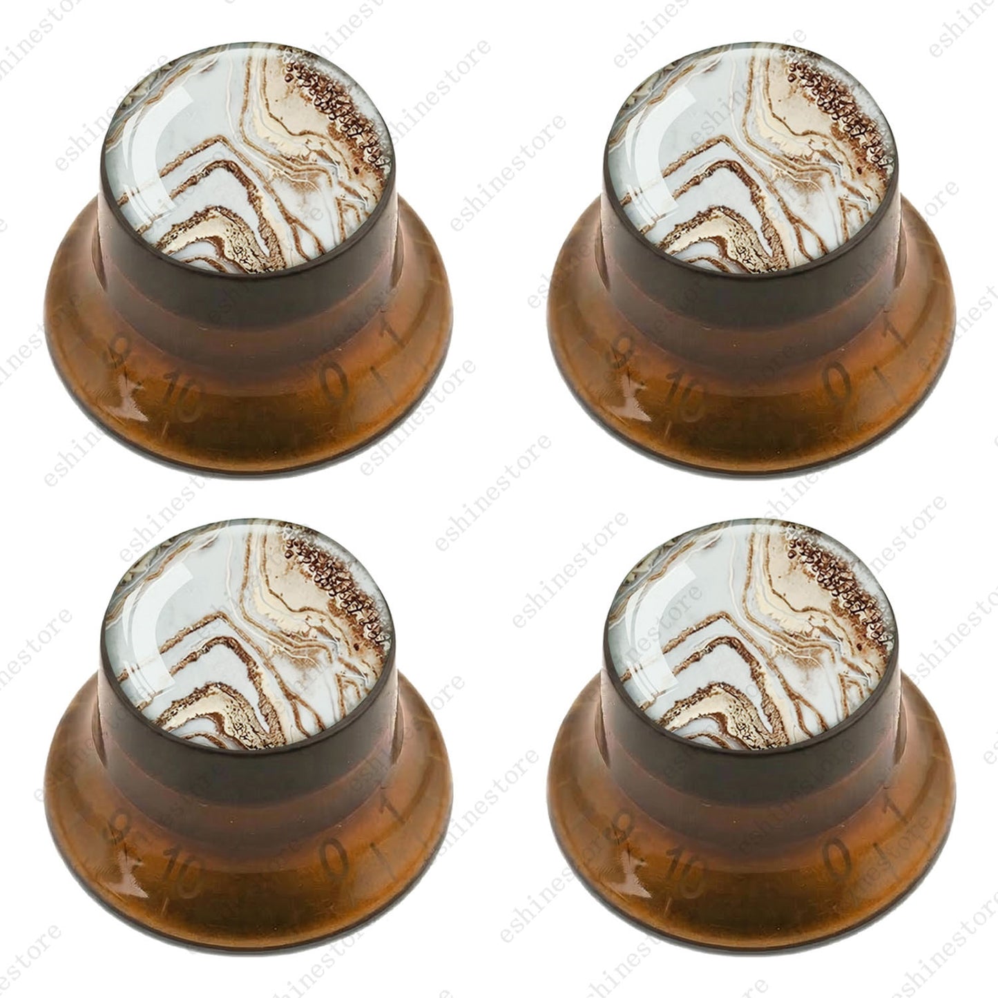 Guitar Reflector Knobs with Marble Texture Cap Top Hat Knob for Les Paul SG - 03
