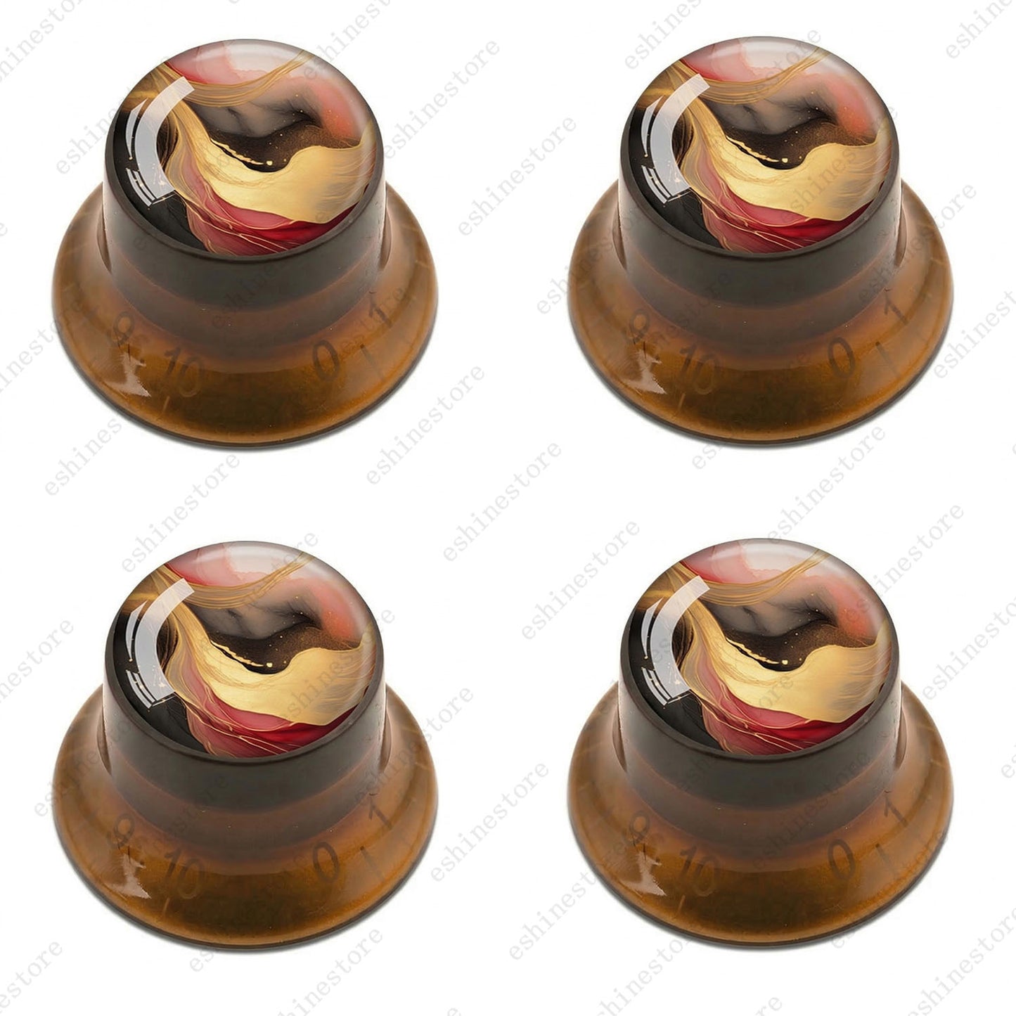 Guitar Reflector Knobs with Abstract Art Cap Top Hat Knobs for Les Paul SG - 02