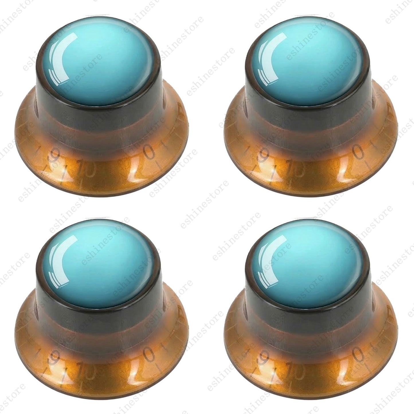 Guitar Reflector Knobs w/ Uranus Pattern Design Cap Top Hat Knob for Les Paul SG