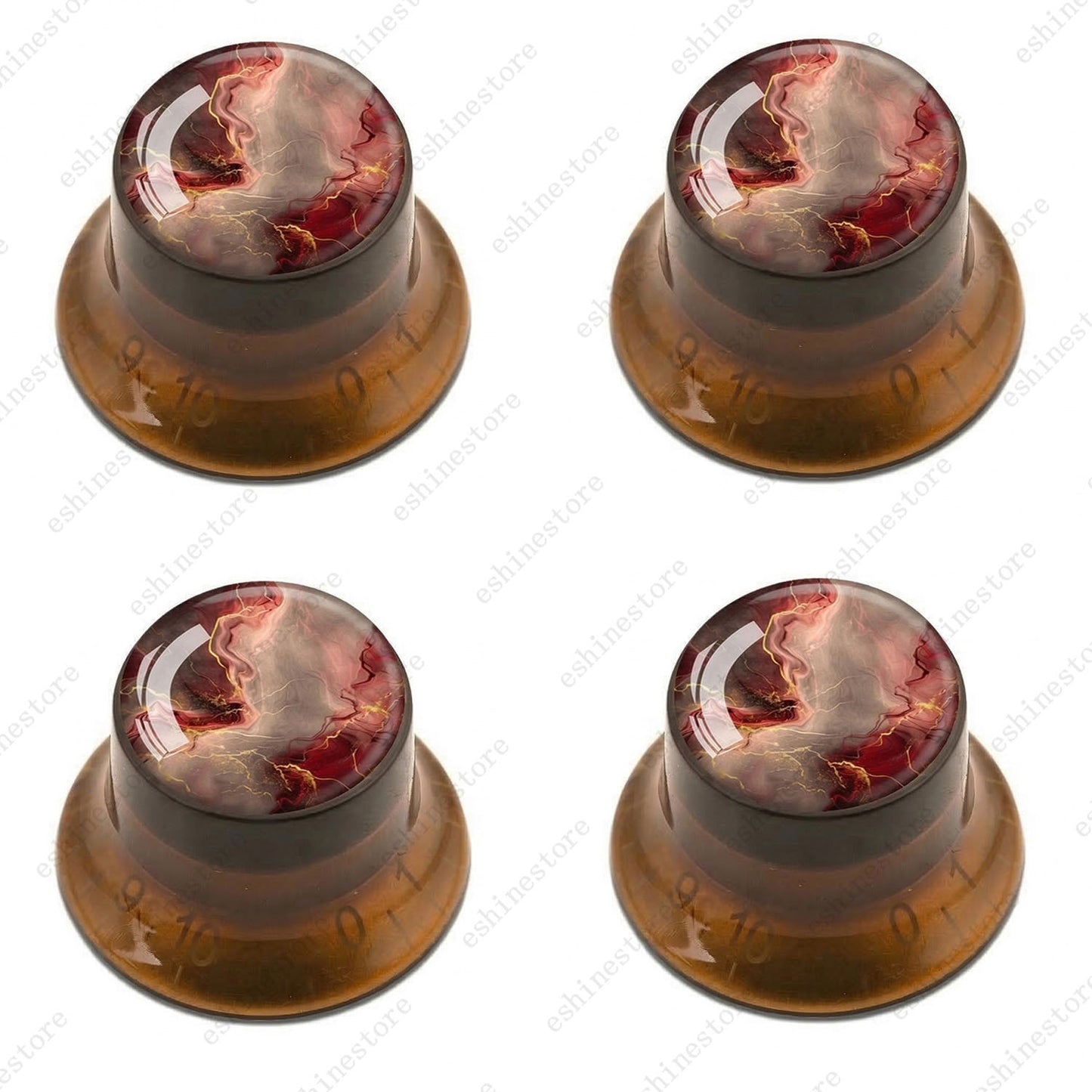 Guitar Reflector Knobs with Abstract Art Cap Top Hat Knobs for Les Paul SG - 05