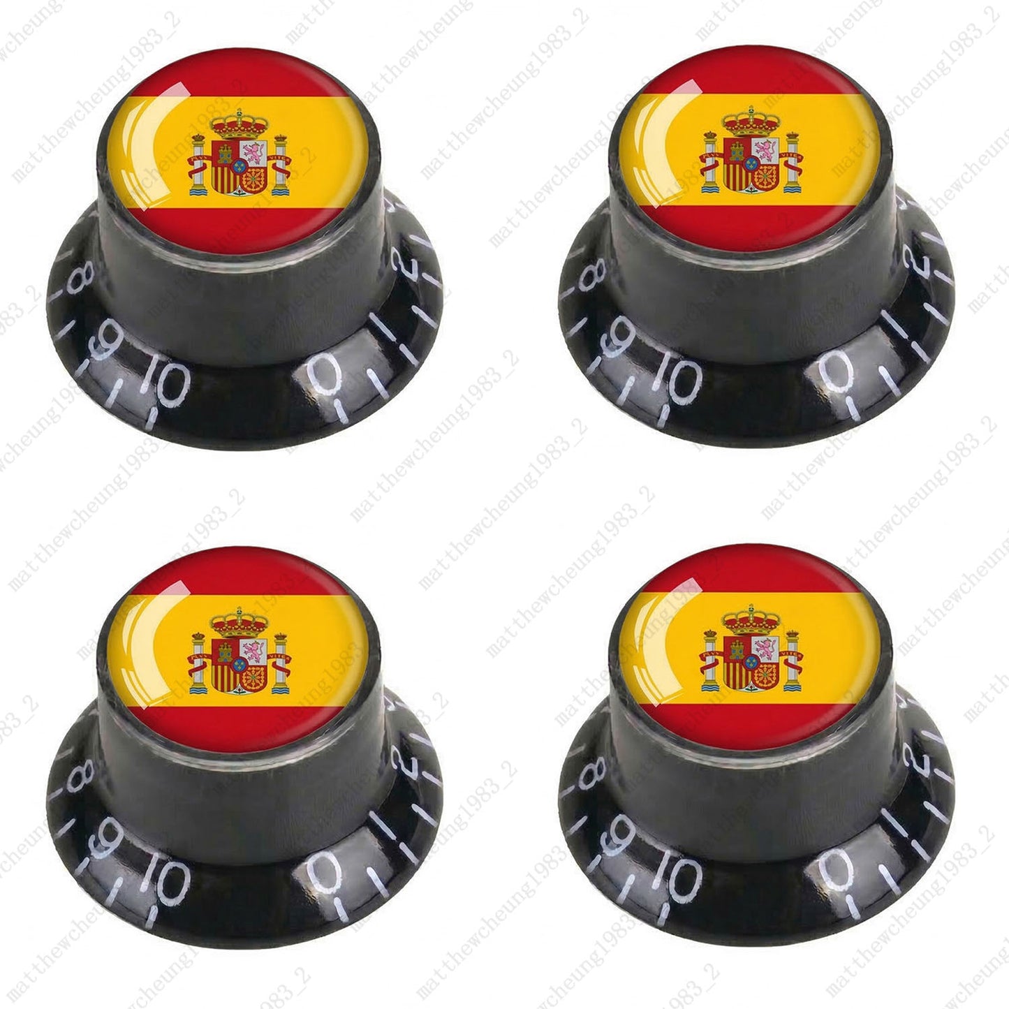 4Pcs Black Guitar Reflector Knos For Les Paul SG -10 National Flag Options