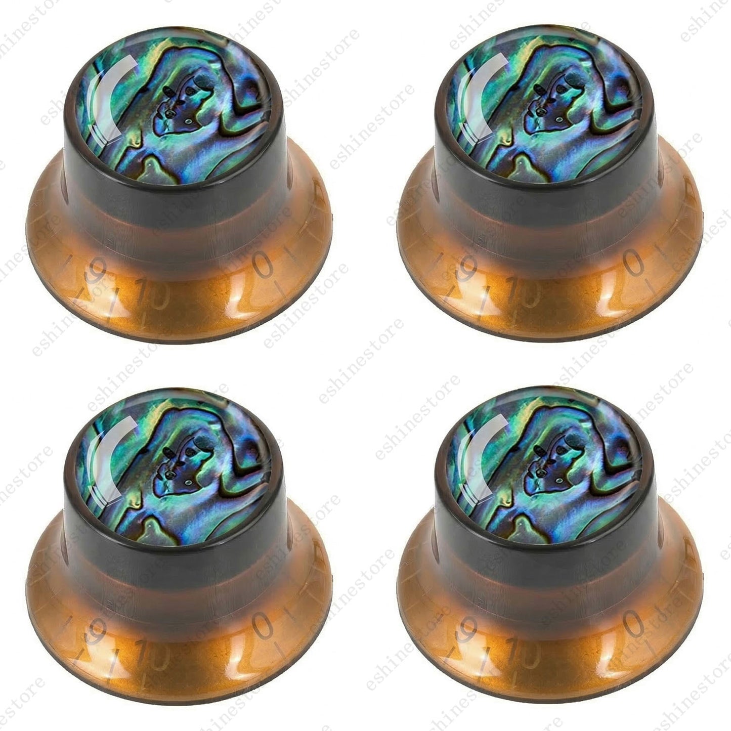 Guitar Reflector Knob with Seashell Pattern Cap Top Hat Knob for Les Paul SG -05