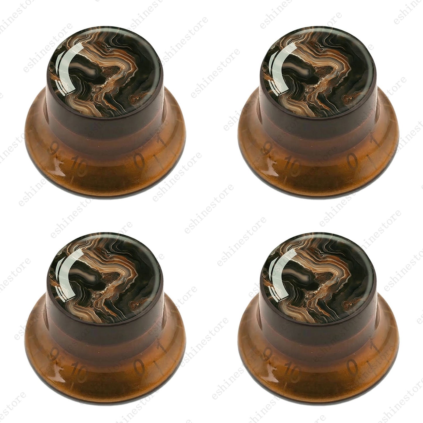 Guitar Reflector Knobs with Marble Texture Cap Top Hat Knob for Les Paul SG - 02