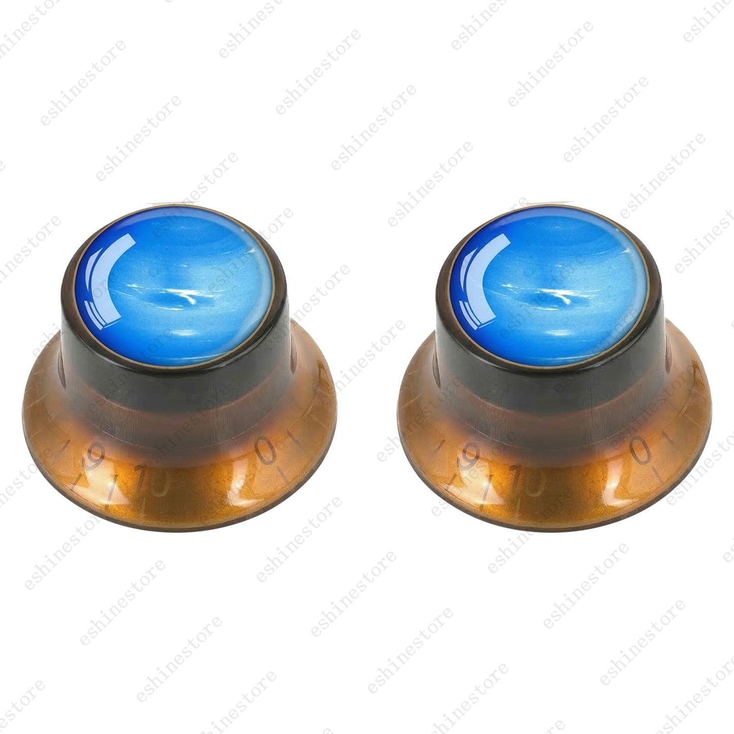 Guitar Reflector Knob w/ Neptune Pattern Design Cap Top Hat Knob for Les Paul SG