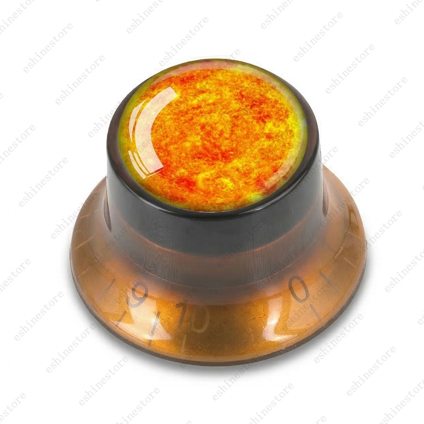 Guitar Reflector Knobs w/ Sun Pattern Design Cap Top Hat Knobs for Les Paul SG
