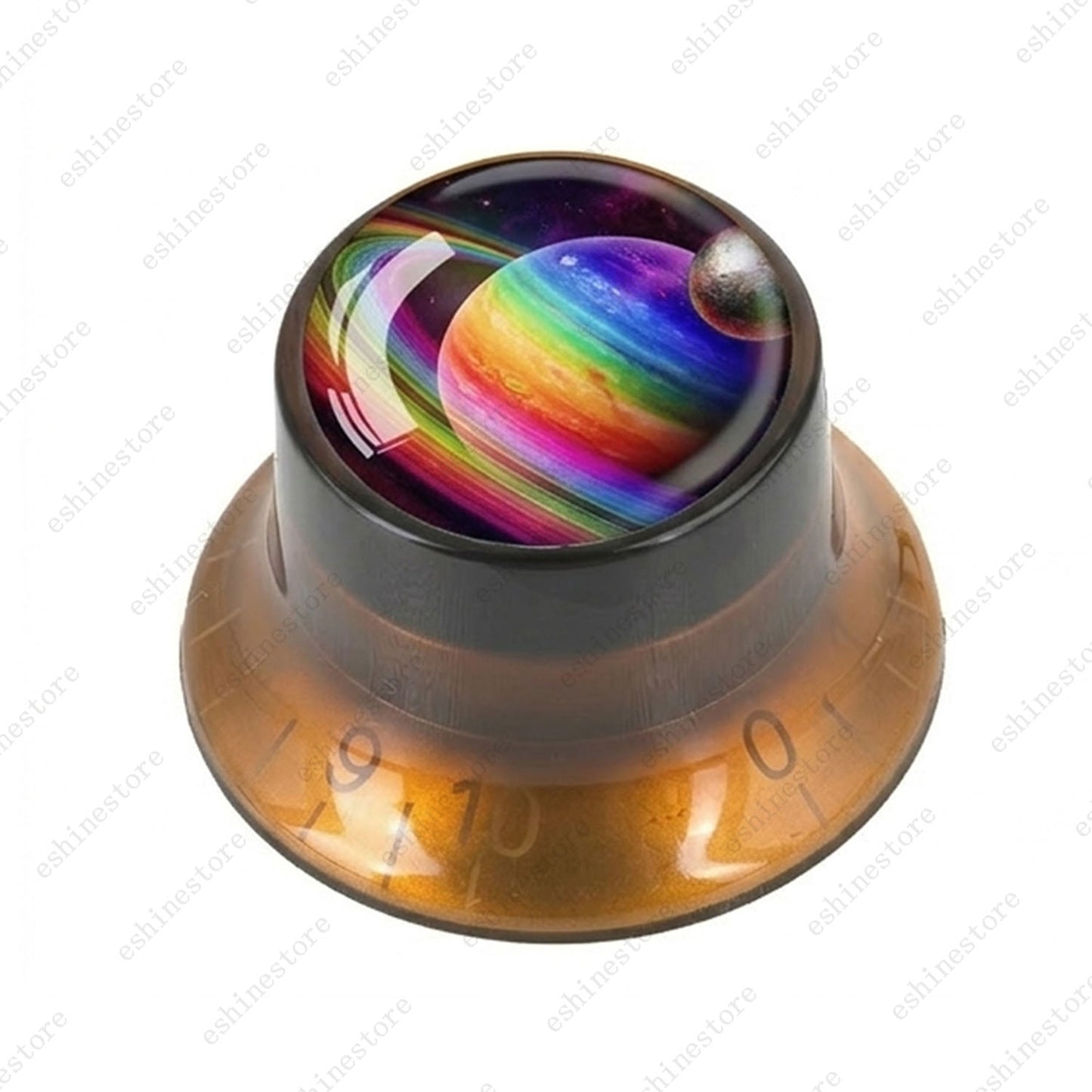 Guitar Reflector Knobs w/ Rainbow Ball Design Cap Top Hat Knobs for Les Paul SG