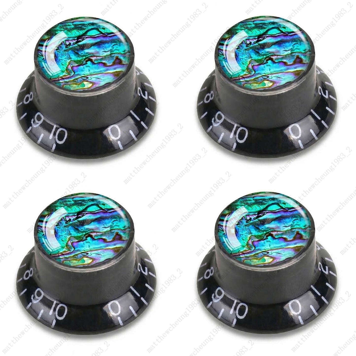 4Pcs Black Guitar Reflector Knos For Les Paul SG -10 Seashell Pattern Options