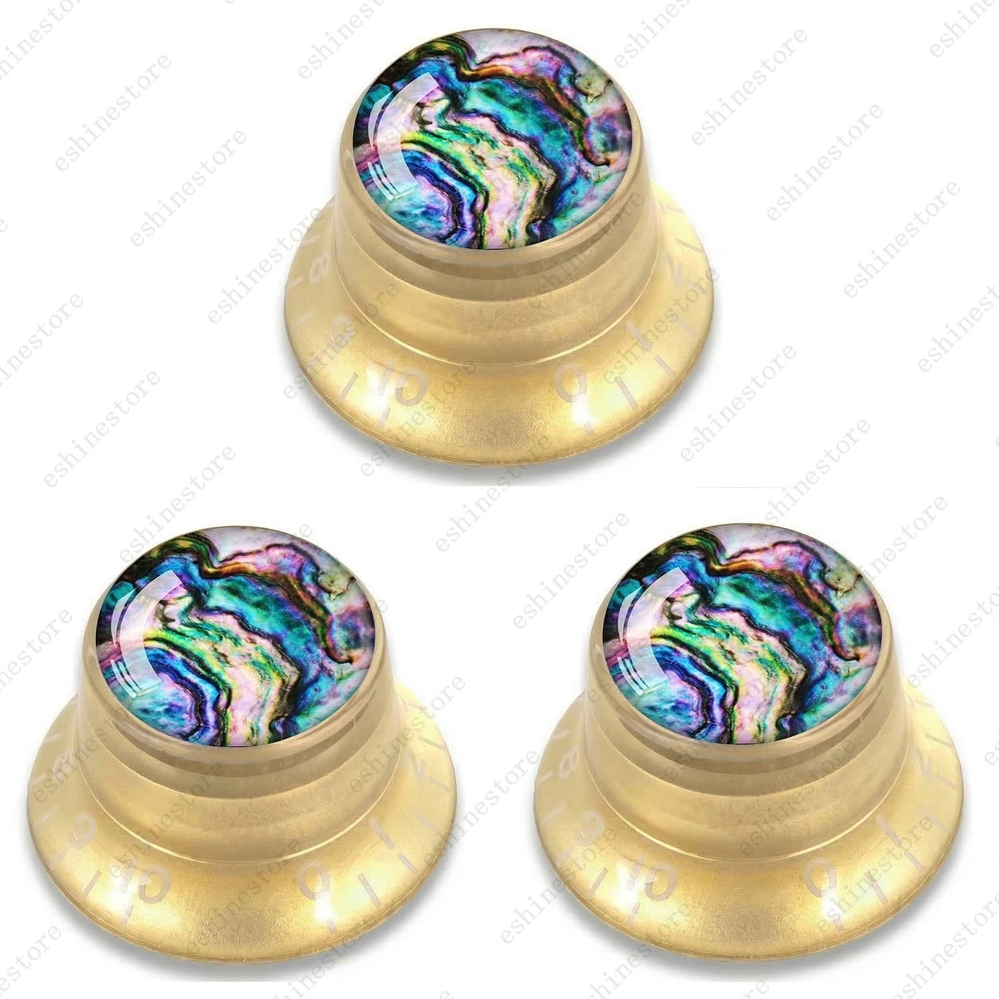 Guitar Reflector Knob with Seashell Pattern Cap Top Hat Knob for Les Paul SG -09