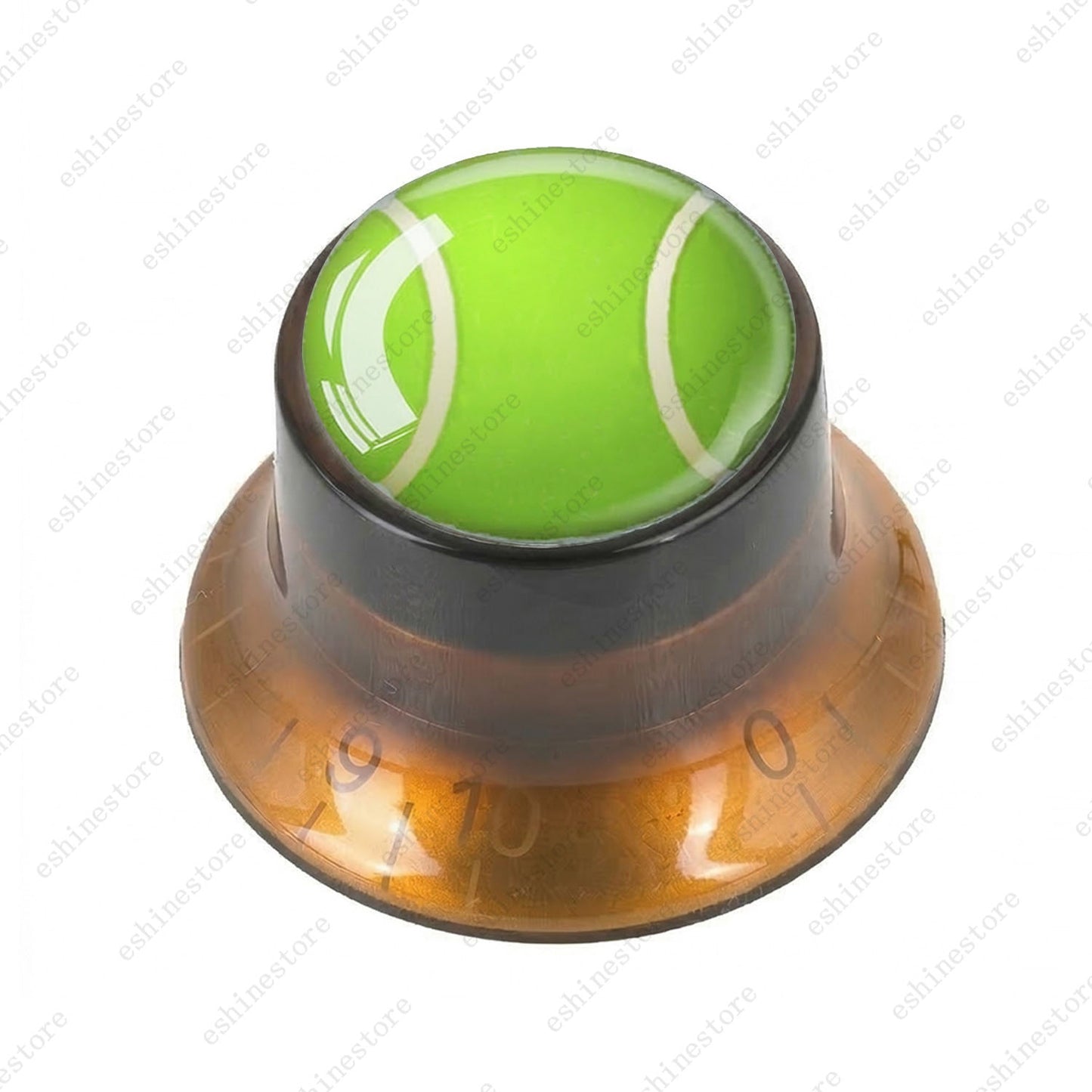 Electric Guitar Reflector Knob w/ Tennis Design Cap Top Hat Knob for Les Paul SG