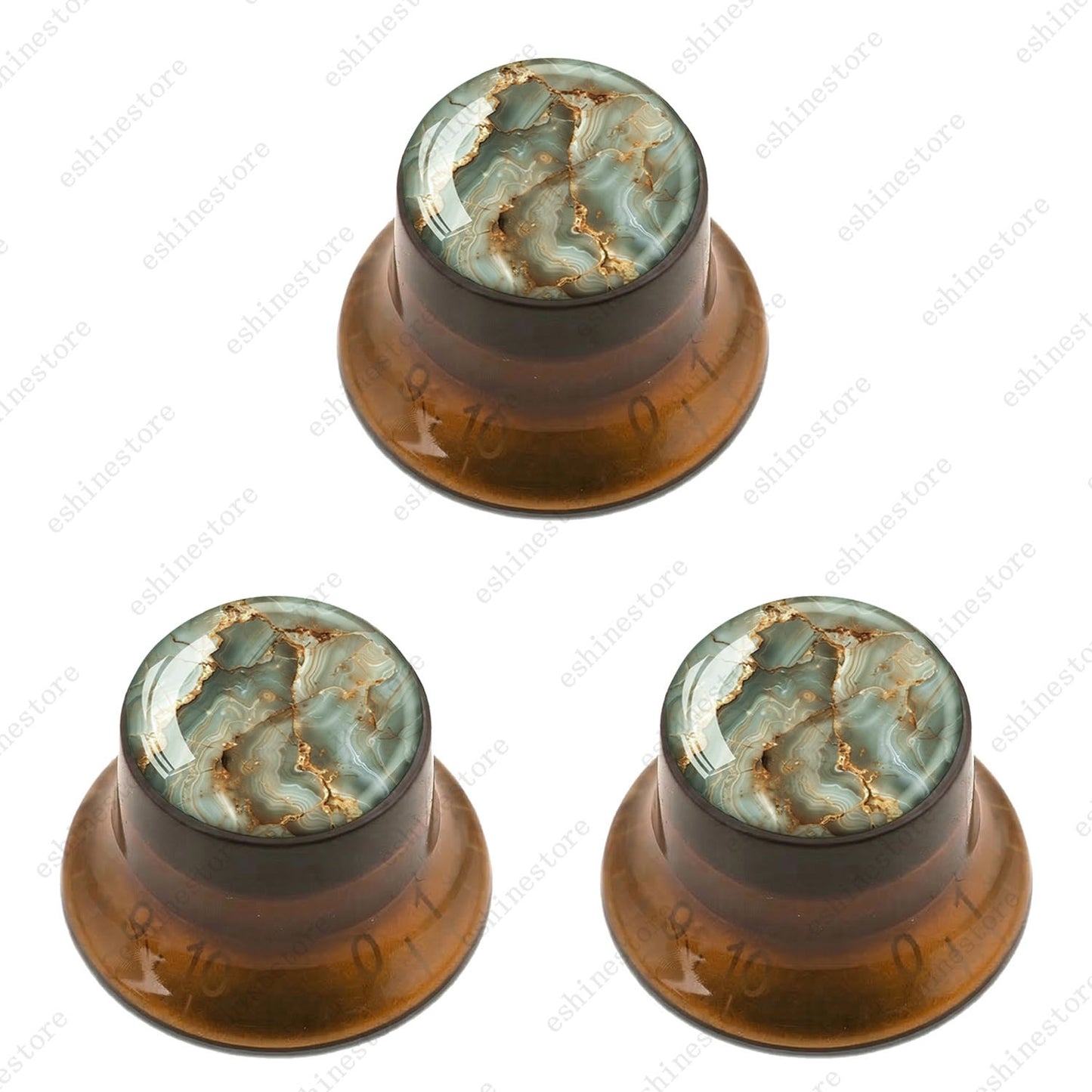 Guitar Reflector Knobs with Marble Texture Cap Top Hat Knob for Les Paul SG - 09