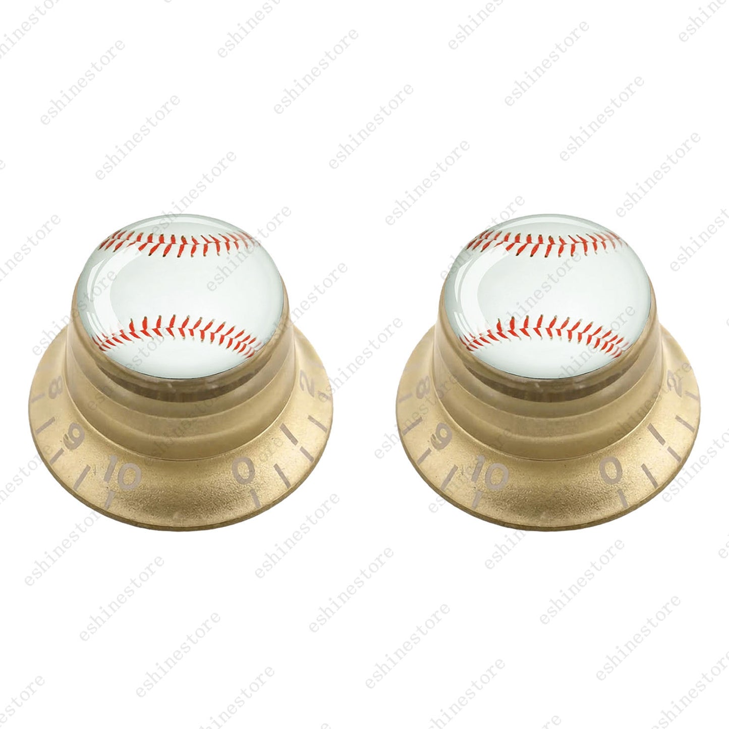 Guitar Reflector Knobs w/ White Baseball Design Cap Top Hat Knob for Les Paul SG